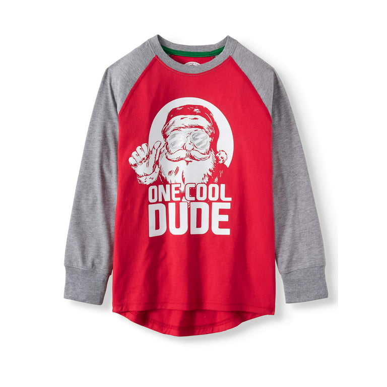 COOL BEARD Boy`s Round Neck Winter Printed Baseball T Shirts 